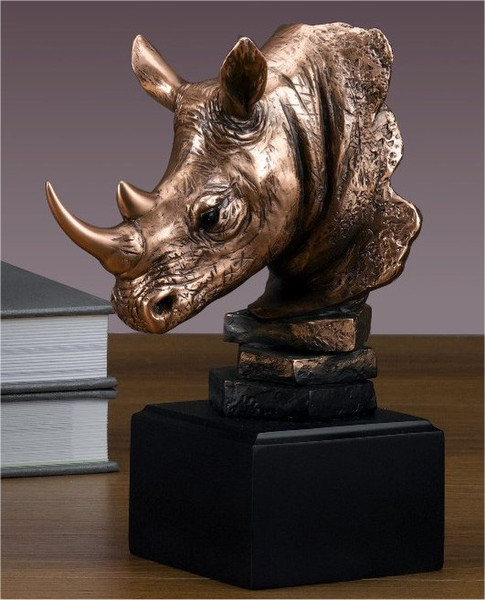 Fine Art Sculpture Rhinoceros Sculptural Bust
